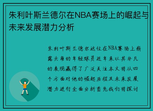 朱利叶斯兰德尔在NBA赛场上的崛起与未来发展潜力分析